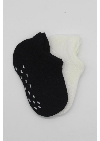 Nessiworld 2'li Sneakers Kaymaz Basic Penye Çorap BS20103 Siyah Ekru modelleri