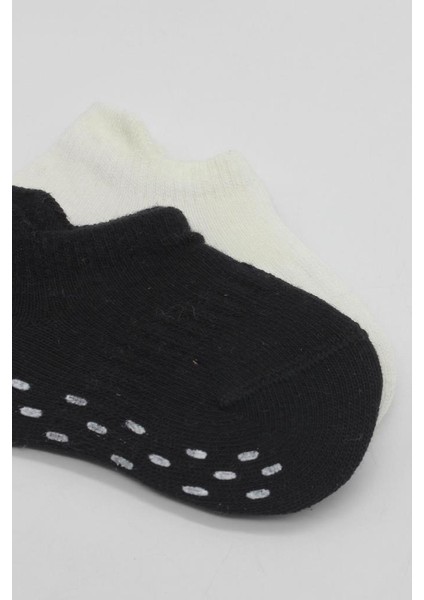 Nessiworld 2'li Sneakers Kaymaz Basic Penye Çorap BS20103 Siyah Ekru fırsatları