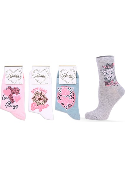 Baleks Cotton 12'li Desenli Renkli Patik Çorap modelleri