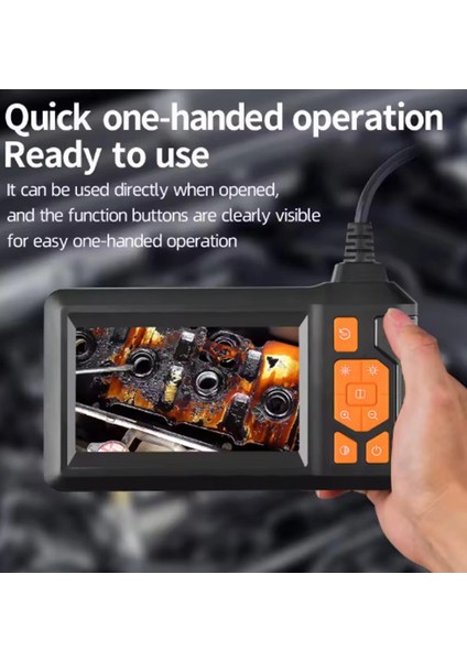 Ekranlı 3 Kameralı 10 mt Hafıza Kart Destekli Sert Kablo Yılan Endoskop Kamera 8 mm 4.3 Inc indirimleri