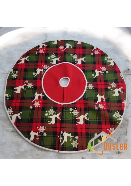 Kırmızı Yeşil Geyikli Yılbaşı Ayak Halısı, Yılbaşı Ağacı Altı Örtüsü, Yeniyıl Çam Ağacı Eteği Yıkanabilir Cırtlı fırsatları