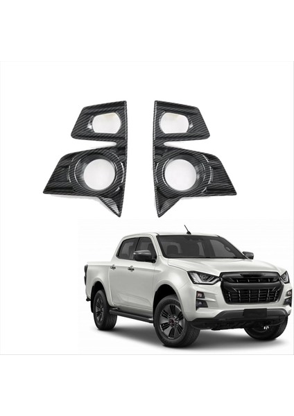 Isuzu D-Max Dmax 2021 2022 2023 Abs Karbon Fiber Araç Ön Sis Işık Lamba Kapağı Trim Aksesuarları (Yurt Dışından) indirimleri
