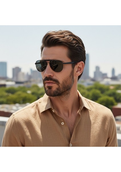 DK3279-3 Siyah Damla Model All Black Polarize Camlı Erkek Güneş Gözlüğü
