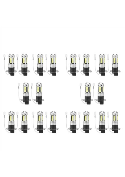 20PCS H3 Süper Parlak LED Sis Sürüş Drl Ampuller Kiti 6000K Beyaz (Yurt Dışından)