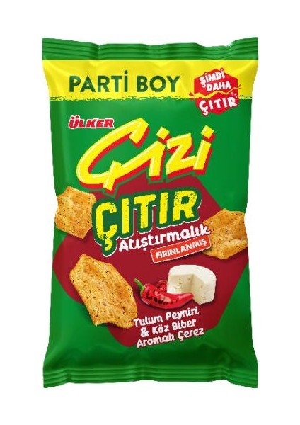 Çizi Çıtır - Tulum Peyniri&köz Biber Aromalı - Parti Boy - 160 Gram - 10 Adet