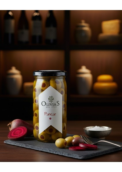 Pancar Dolgulu Yeşil Zeytin 370 cc (200-220 Gr)