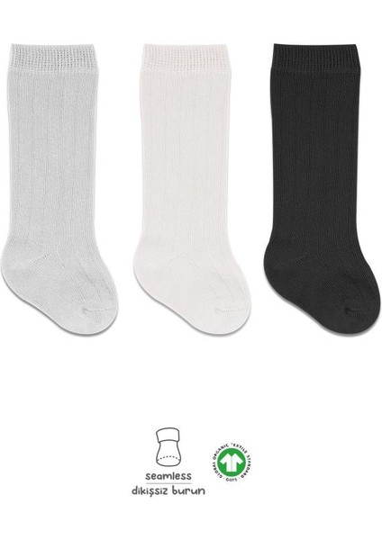 Nessiworld Derby Dizaltı Çorap 3'lü BS40101 Ekru Gri Siyah