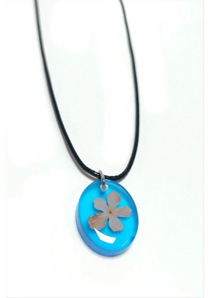 Ieg Kartopu Çiçeği Oval Epoksi Kolye