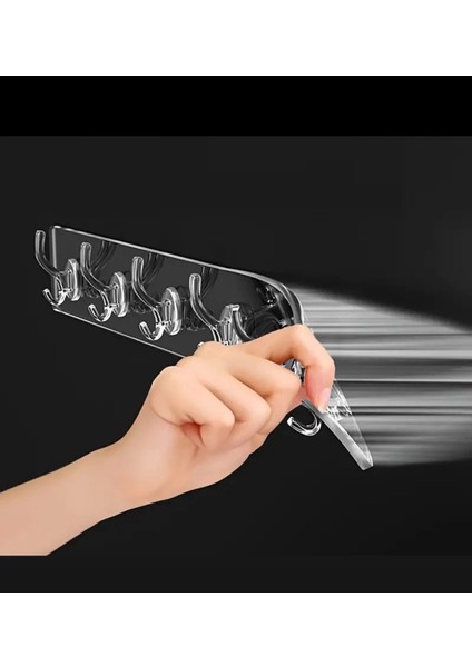 5'li Kendinden Yapışkanlı Güçlü Şeffaf Askılık - Kapı Arkası Mutfak Duvar Banyo Askı fırsatları