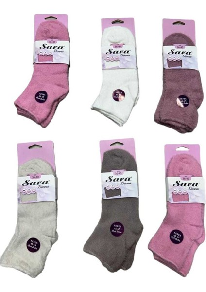 Sara Donna 6'li Tüylü Renkli Çorap