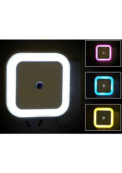 CT-9500 Priz Sistemli Fotoselli Ledli Sensörlü Gece Lambası Beyaz Işık