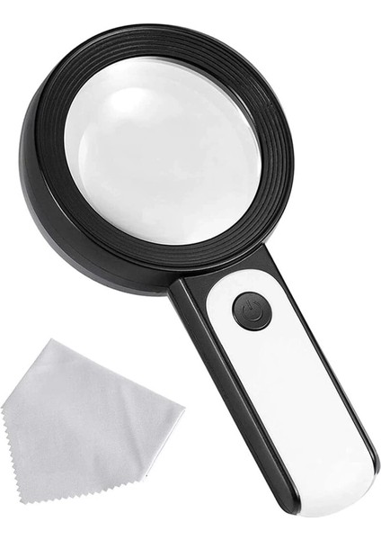 30X 12ışıklı Büyüteç Taşınabilir Çıft Katmanlı Optik Cam Okuma Büyüteç 229018