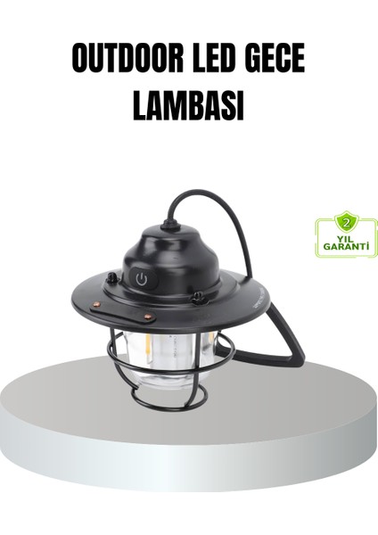 Retro Kamp Lambası Su Geçirmez Taşınabilir Gece Işığı Uzun Pil Ömürlü