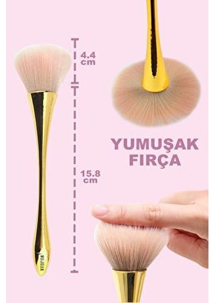 Gold Allık Fırçası Yumuşak Dokusu ile Pürüzsüz Cilt Makyajı İçin Kullanım Alanı modelleri