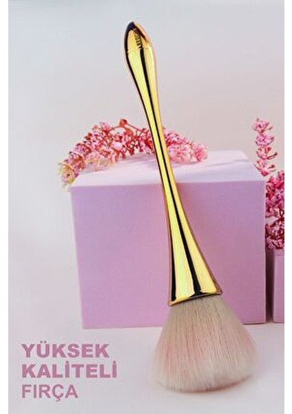 Gold Allık Fırçası Yumuşak Dokusu ile Pürüzsüz Cilt Makyajı İçin Kullanım Alanı