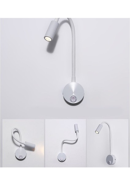 3W Duvara Monte Okuma Işık Esnek Goopeneck LED Sconce Lambası Yatak Odası, Ofis, Workbench, Stüdyo Okuma Lambası (Yurt Dışından) fiyatları