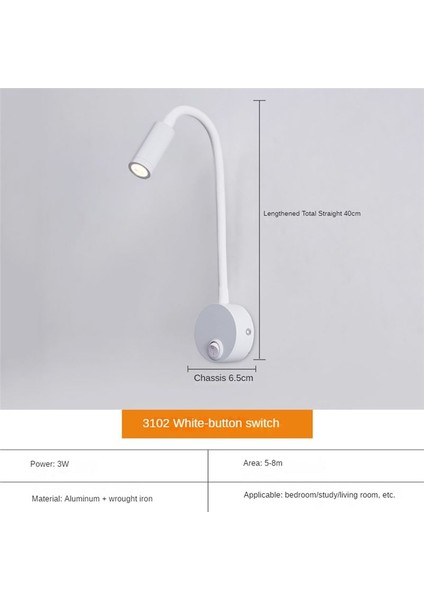 3W Duvara Monte Okuma Işık Esnek Goopeneck LED Sconce Lambası Yatak Odası, Ofis, Workbench, Stüdyo Okuma Lambası (Yurt Dışından) modelleri