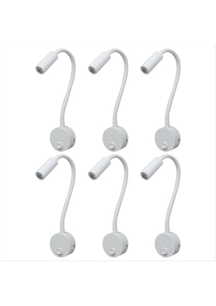 6pcs 3W Kitaplık Işıkları Minimalist Masa Lambası Gooseeck Yatak Odası Yurt LED Iş Lambası Için Duvara Monte Işık Okuma (Yurt Dışından)