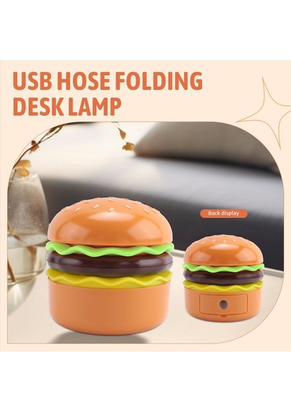 Çocuklar Için Sevimli Masa Lambası, Şarj Edilebilir Hamburger Küçük Masa Lambası, Kurşun Kalemle ile Ayarlanabilir Boyun Dokunma Anahtarı ile (Yurt Dışından) fırsatları