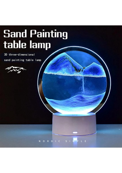 3D Akan Kum Boya USB Masa Lambası, Mobil Kum Saati Derin Deniz Kum Manzarası Kum Boya Gece Işığı, Kırmızı (Yurt Dışından) fiyatları