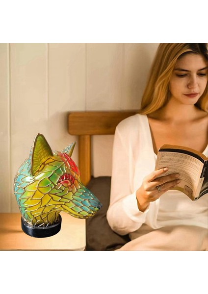Ev Dekorasyonu Için Kullanılan 15CM Reçine Vitray Tablo Lambası-Hayvan Serisi. (Yurt Dışından) fırsatları