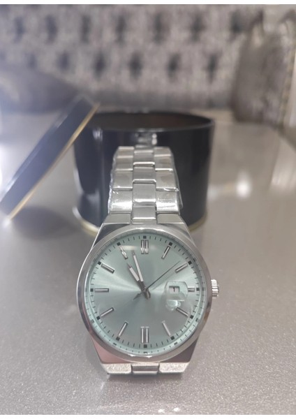 Analog Quartz Makina Gümüş Çelik Kordon Beyaz Kadran Erkek Kol Saati