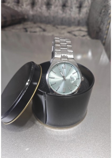 Analog Quartz Makina Gümüş Çelik Kordon Beyaz Kadran Erkek Kol Saati fiyatları