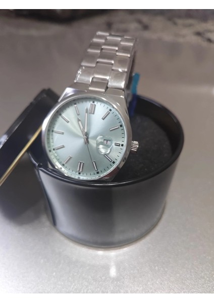 Analog Quartz Makina Gümüş Çelik Kordon Beyaz Kadran Erkek Kol Saati fırsatları