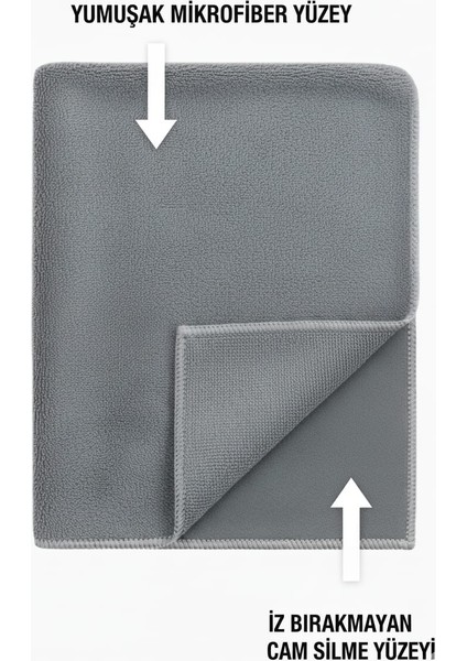 Duoclean Çift Etkili Temizlik Bezi - Mikrofiber & Cam Bezi (2'si 1 Arada) 1 Adet