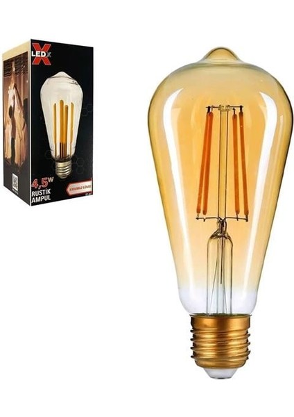Ledx St-64 Kırılmaz Gövde 4,5 Watt Düz Rustik Ampul