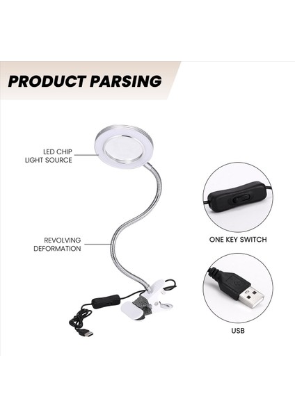 Masa Masası Üstü 8x Büyüteç Cam Güzellik Tırnak Salonu Dövme Büyüteç Lambası Işık (Yurt Dışından) modelleri