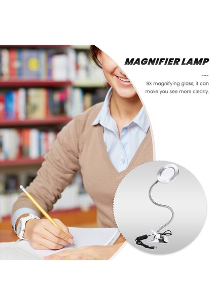 Masa Masası Üstü 8x Büyüteç Cam Güzellik Tırnak Salonu Dövme Büyüteç Lambası Işık (Yurt Dışından) fırsatları