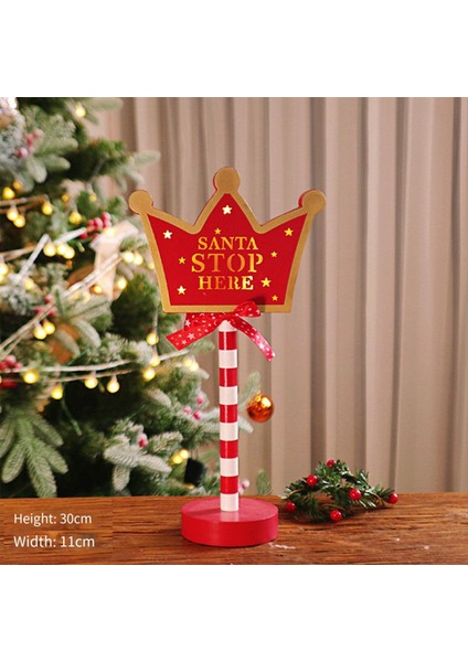 Noel LED Işık Dikey Işaretler LED Işık Noel Lambası Masa Işareti Durdurma Süsü Noel Masaüstü Işık E (Yurt Dışından)