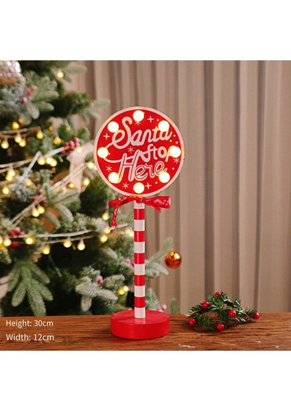 Noel LED Işık Dikey Işaretler LED Işık Noel Lambası Masa Işareti Durdurma Süsü Noel Masaüstü Işık E (Yurt Dışından) fiyatları