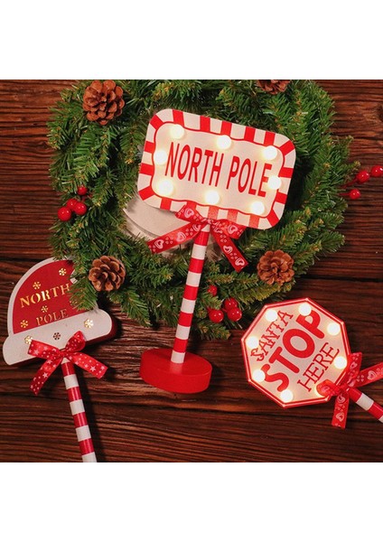 Noel LED Işık Dikey Işaretler LED Işık Noel Lambası Masa Işareti Durdurma Süsü Noel Masaüstü Işık E (Yurt Dışından) modelleri