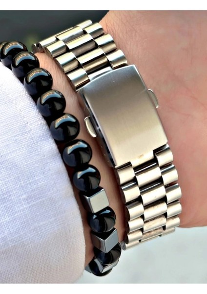 Analog Quartz Makina Gümüş Çelik Kordon Yeşil Kadran Erkek Kol Saati fırsatları