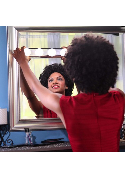 2 Adet 4 Ampul Yumruksuz LED Ayna Makyaj Montajı Vantuz Vanası Vanity Pille Çalışan Banyo Duvar Lambası (Yurt Dışından) fırsatları