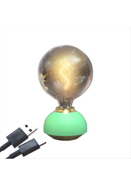 Cam LED Masa Lambası Dökülebilir Masa Lambası Ampul Şekilli Masa Lambası Kapalı Dekor Yatak Odası Masa Lambası Açık Yeşil (Yurt Dışından)