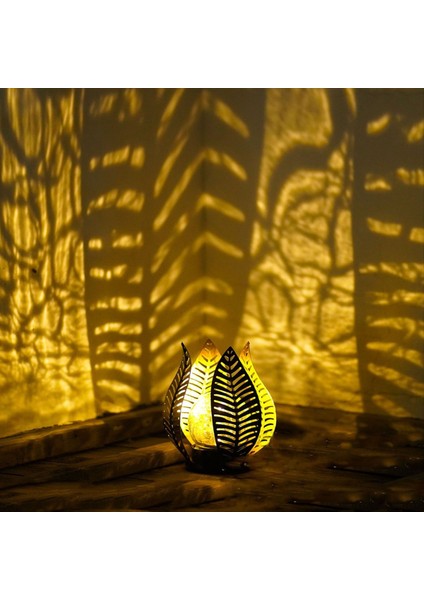 Bahçe Işıkları Su Geçirmez Dekorasyonlar, Crackle Globe Cam, Bahçede Açık Dekor Için Metal Palmiye Yaprağı Güneş Işıkları (Yurt Dışından) modelleri