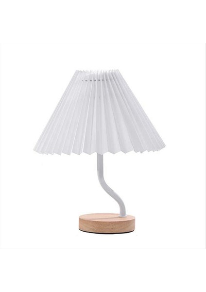 Üç Renkli Karartma Nordic Tabloamp USB Vintage Pilili Kumaş Masa Lambaları Ahşap Taban Taban Lambası Braket Oluğu ile (Yurt Dışından)