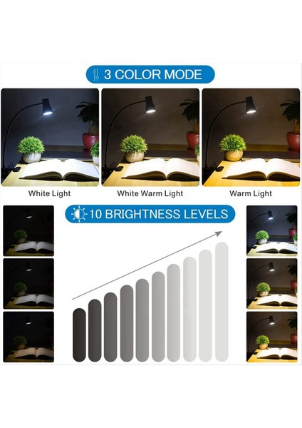 Hoparlör Tarzı Klipsli Kitap Işık LED Göz Koruması Okuma Işık USB Şarj Edilebilir Gece Işığı 3 Renk Sıcaklığı (Yurt Dışından) fırsatları