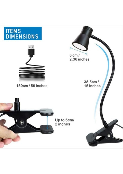 Hoparlör Tarzı Klipsli Kitap Işık LED Göz Koruması Okuma Işık USB Şarj Edilebilir Gece Işığı 3 Renk Sıcaklığı (Yurt Dışından) indirimleri