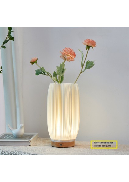 Yatak Başı Lambaları Için Komodin Lambası Vintage Çizgili Küçük Gece Işık Vazo Tasarımı Şarj Edilebilir Işık Esintisi D (Yurt Dışından) indirimleri