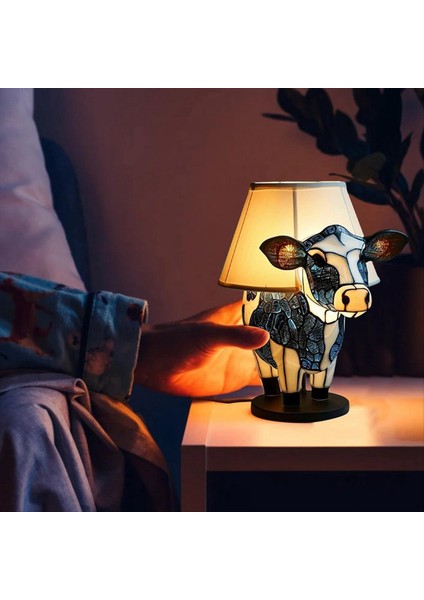 Hayvan Masa Lambası, Siyah+Beyaz Inek Başucu Masa Lambası USB Bağlantı Noktaları, Oturma Odası Yatak Odası Için Başucu Lambası (Yurt Dışından) fiyatları
