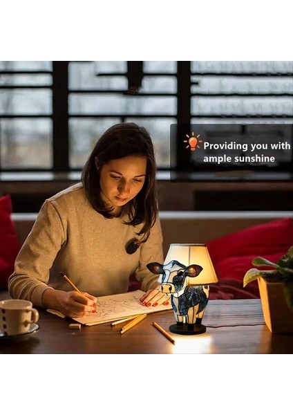 Hayvan Masa Lambası, Siyah+Beyaz Inek Başucu Masa Lambası USB Bağlantı Noktaları, Oturma Odası Yatak Odası Için Başucu Lambası (Yurt Dışından) indirimleri