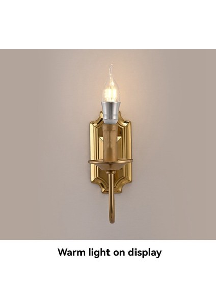 3W Vintage Candlestick Duvar Sconce E14 Temel Metal Duvar Işığı Fikstür Yatak Odası Oturma Odası Koridor Bronz (Yurt Dışından) fırsatları