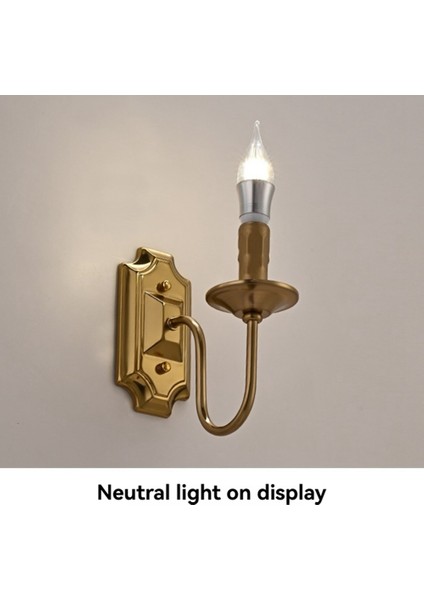 3W Vintage Candlestick Duvar Sconce E14 Temel Metal Duvar Işığı Fikstür Yatak Odası Oturma Odası Koridor Bronz (Yurt Dışından) indirimleri