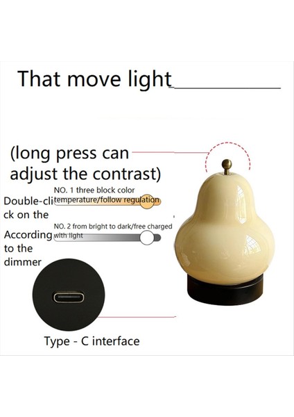 Armut Şekilli Cam Masa Lambası Başucu Yatak Odası Çalışması Için Uygun Oturma Odası Dekoratif Gece Işık Ev Dekorasyonu Krema (Yurt Dışından) fırsatları