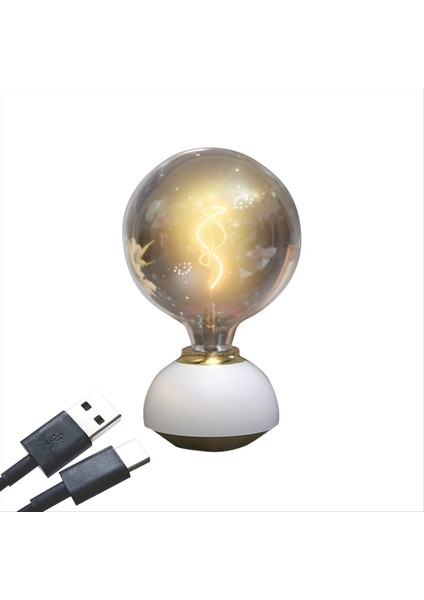 Cam LED Masa Lambası Döküm Verilebilir Masa Lambası Ampul Şekilli Masa Lambası Kapalı Dekor Yatak Odası Masa Lambası Beyaz (Yurt Dışından)