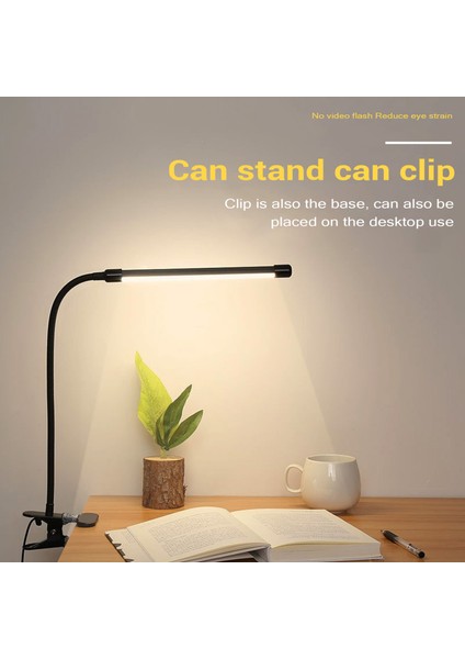 8W LED Klipsi Lambada, 3 Modlu Masa Işığı 2m Kablo Dimmer 10 Seviyeleri Kelepçe Tablo Lambaları (Yurt Dışından) fiyatları